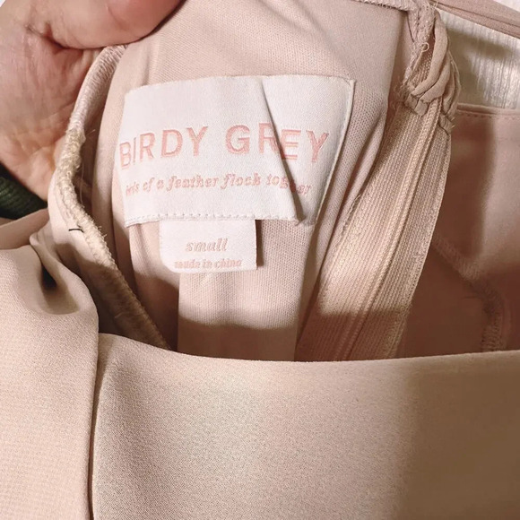 BIRDY GREY Sz S Light Pink Maxi Dress Tie Back Bridesmaid Dress - Picture 4 of 8